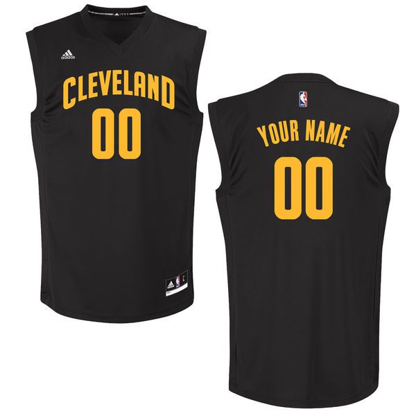 Men Cleveland Cavaliers Adidas Black Custom Chase NBA Jersey
